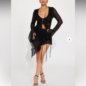 Fashion Nova Black Skirt Set